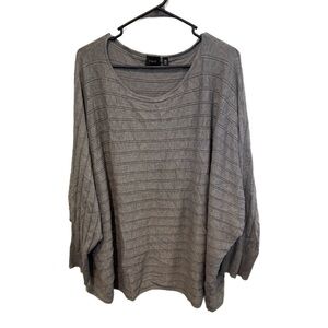 Cirus Heather Gray Knit Top 3X Bat Wing